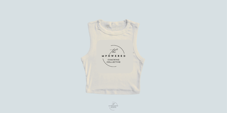 MPowered signature crop tank (white)